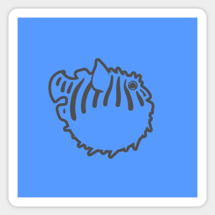Pufferfish, stylized art of a cool creature  for fish lovers Sticker